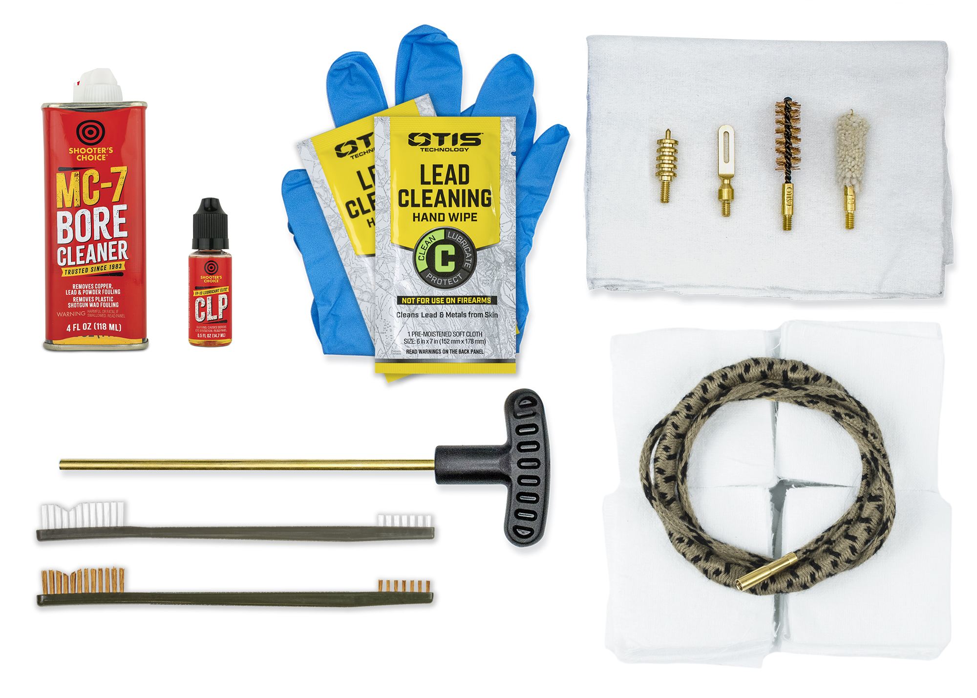 Product image of Otis Technology 9mm Police/Tactical Handgun Cleaning Kit contents