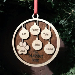 Laser-Engraved Peronalized Family Names Ornament Laser-Engraved Peronalized Family Names Ornament