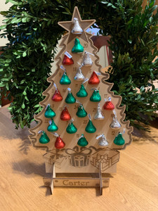 Personalized Hershey Kiss Christmas Tree Advent Holiday Countdown Calendar Personalized Hershey Kiss Christmas Tree Advent Holiday Countdown Calendar