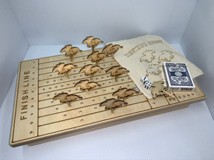 Dicetown Derby Board with Game pieces, Cards and Dice Dicetown Derby Board with Game pieces, Cards and Dice