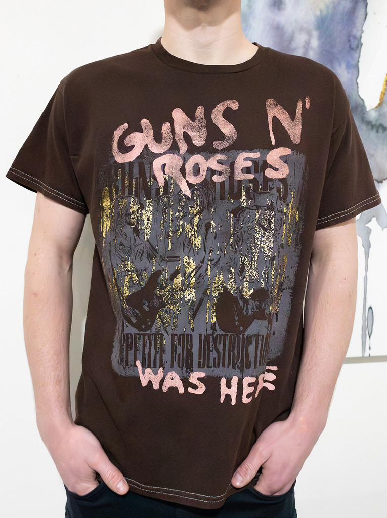 Guns N Roses Three Skeletons Unisex Tee w/Foil Accents