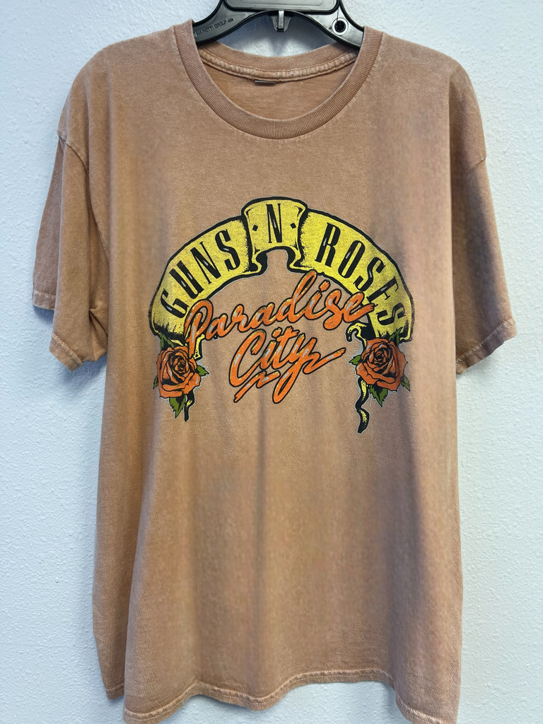 Guns N Roses Paradise City Roses Unisex Tee w/Foil Accents