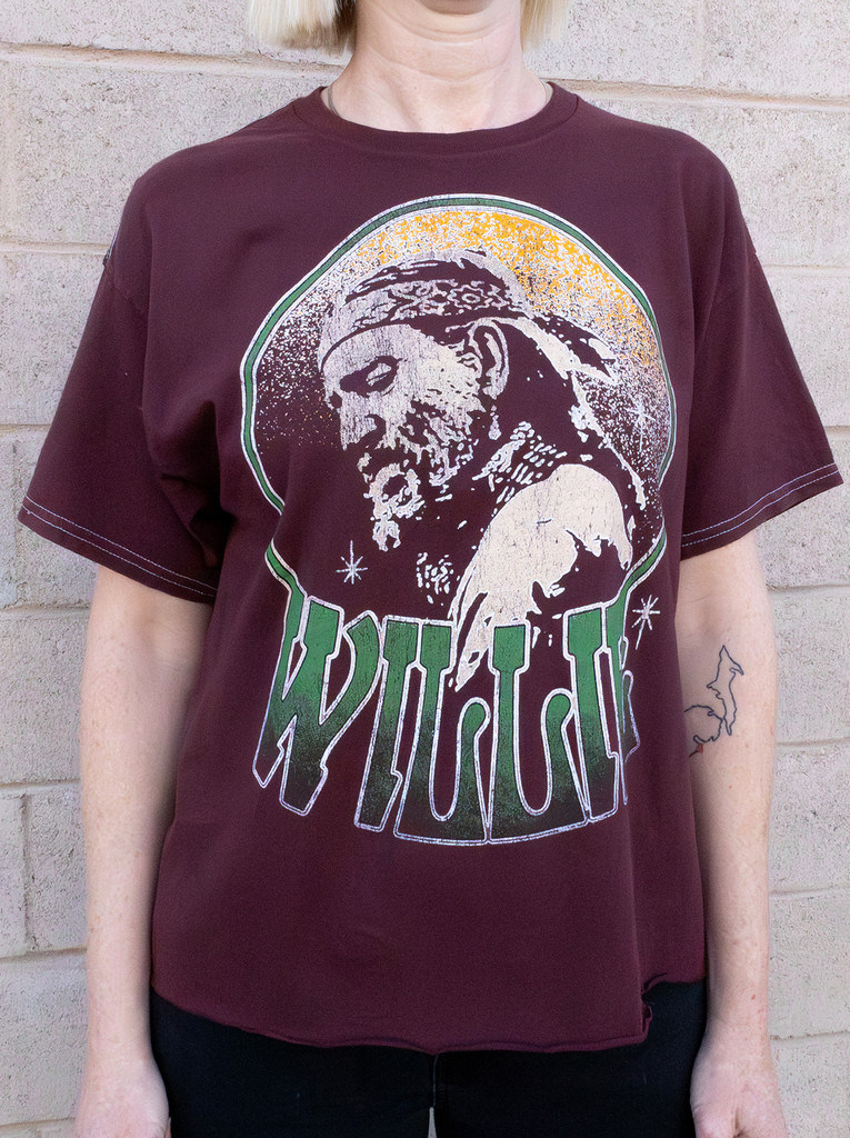 Willie Nelson Headband Unisex Cut Hem Tee