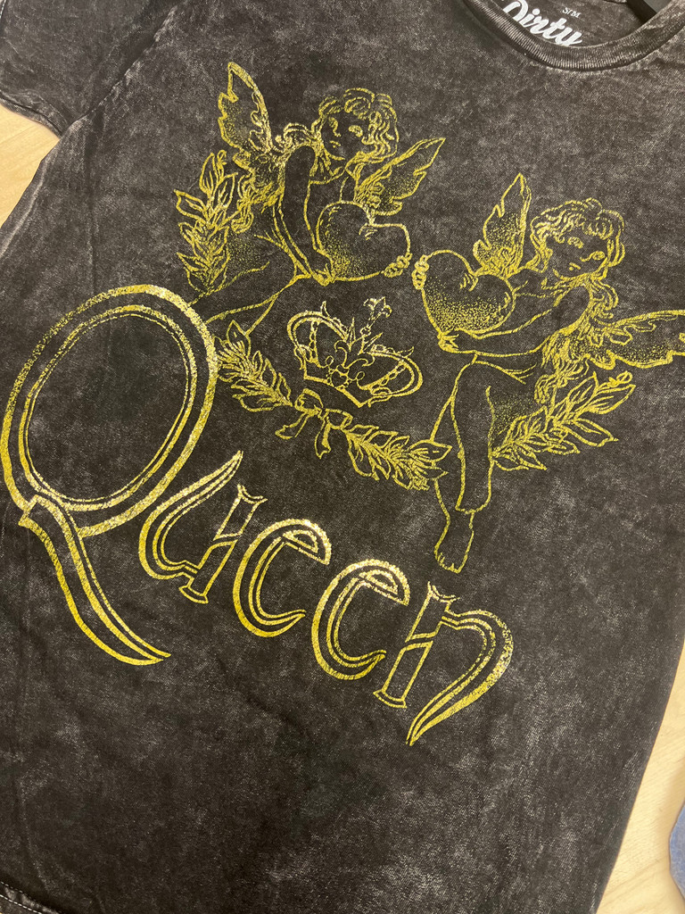 Queen Lovely Logo Unisex Cut Hem Tee  w/Foil Accents