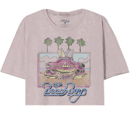 The Beach Boys Pink Beach Car Unisex Cut Hem Tee