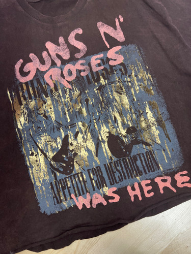 Guns N Roses Three Skeletons Unisex Tee w/Foil Accents