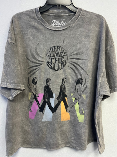 The Beatles Walk To The Sun In Color Unisex Cut Hem Tee