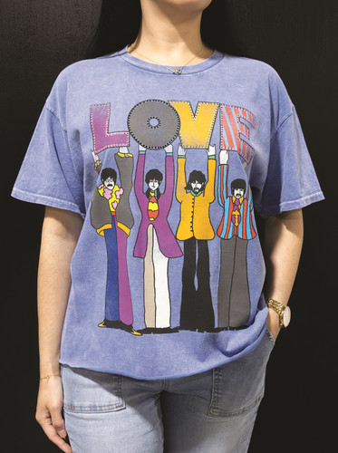 Yellow Submarine Love Spelled Out Unisex Cut Hem Tee