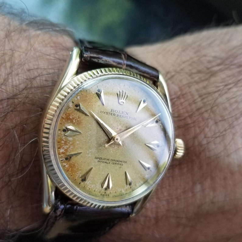 1950s ROLEX SOLID GOLD AUTOMATIC BOMBAY 