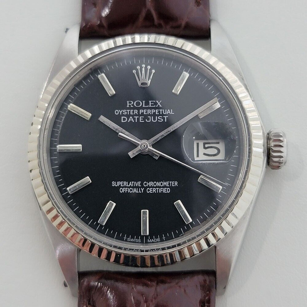 Rolex datejust black dial clearance 36mm