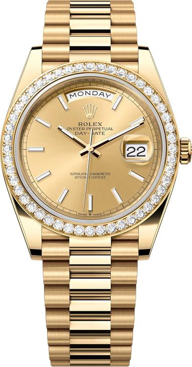 Rolex Yellow Gold President Day Date 40 228348RBR Champagne Index