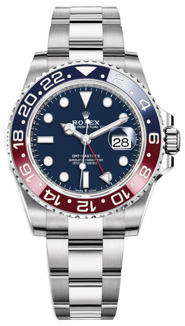 gmt master ii white gold blue dial