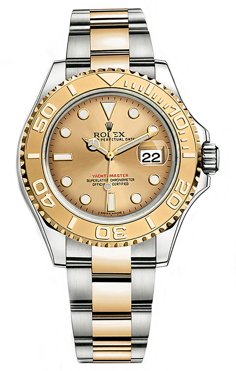 Rolex Yacht-Master 16623 Two Tone 18K Yellow Gold/SS Champagne Dial Watch