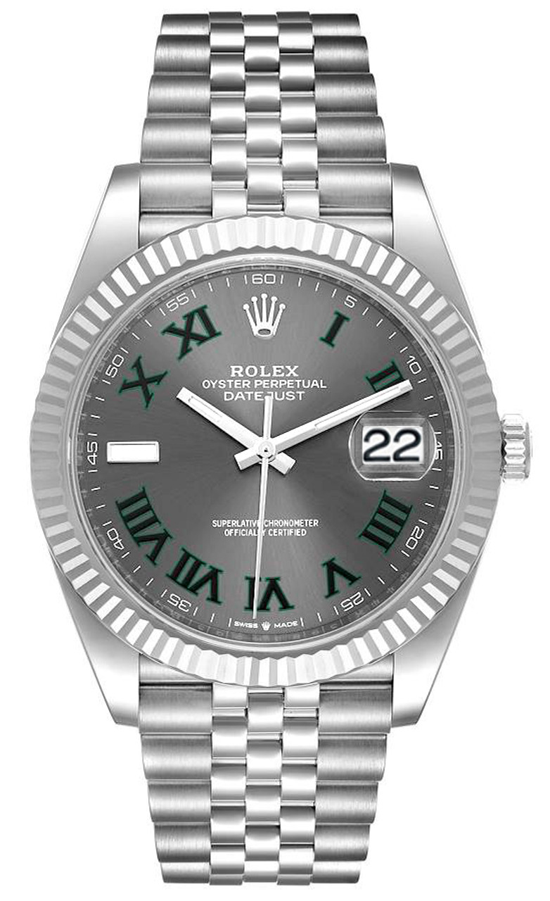 Tilståelse Susteen Kirsebær Rolex 41mm Datejust Stainless Steel 126334 Wimbledon