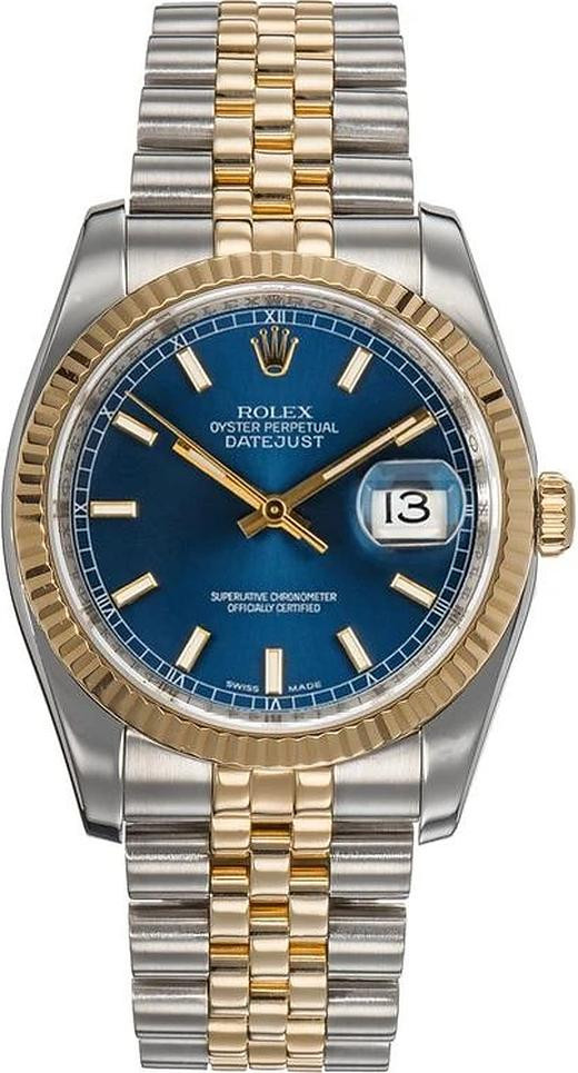 Rolex Datejust Blue Index Dial 116233 Two-Tone