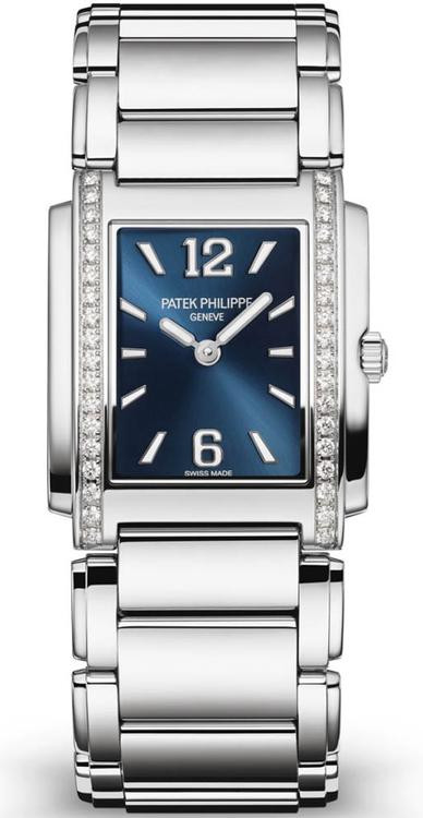 Twenty-4 Quartz in Steel with Diamond Bezel on Steel Bracelet with Blue Stick Dial 4910/1200A 001