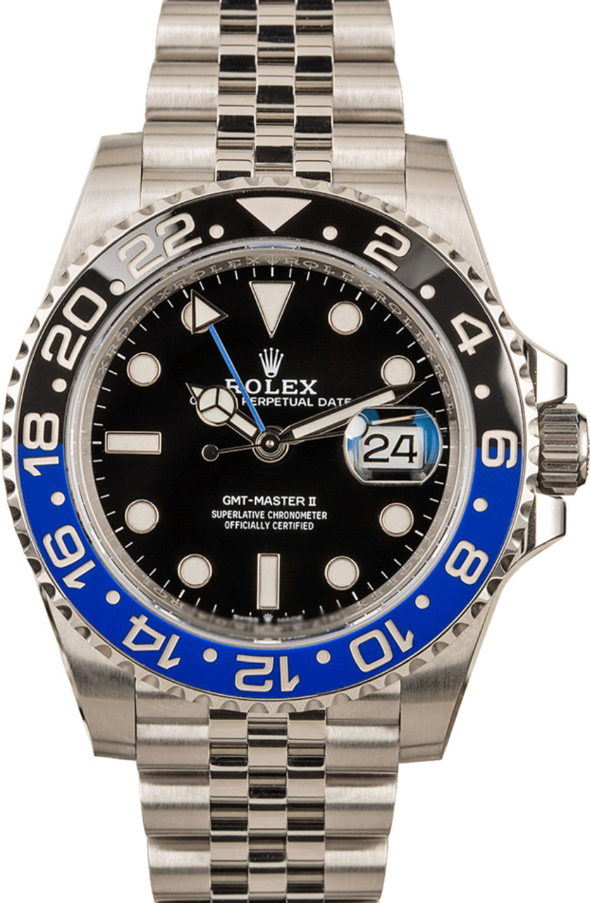 Rolex Men 40mm GMT MasterII Batgirl Blue/Black Bezel Steel Black Dial  126710BLNR | eBay