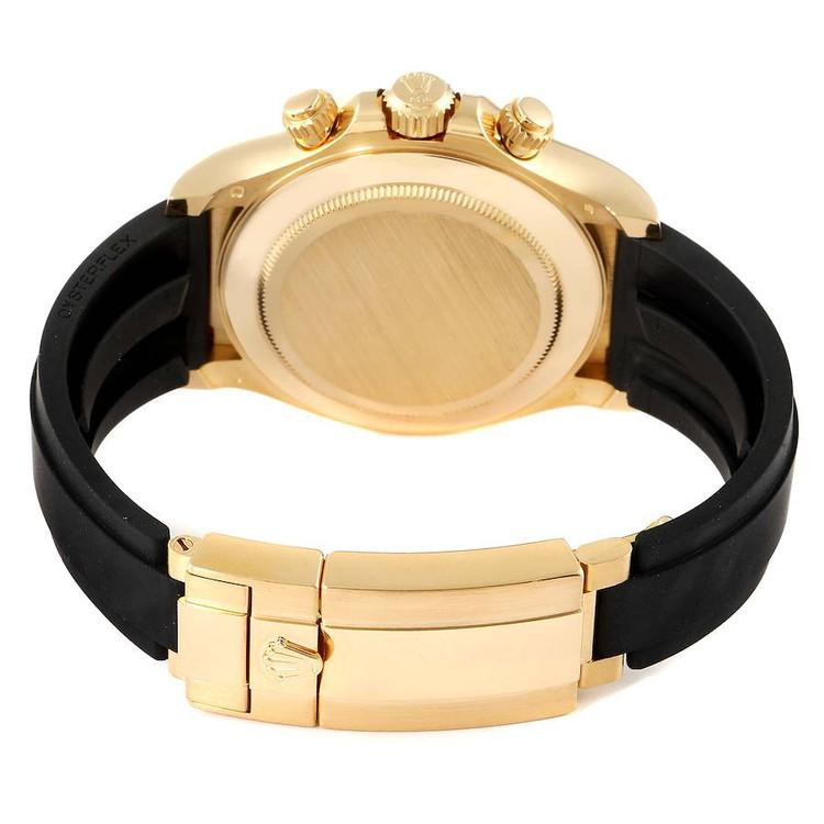 Rolex Pre-Owned Oysterflex Yellow Gold Daytona 116518 Black