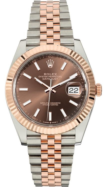 Rolex Datejust 41mm Everose Gold Chocolate Index Watch