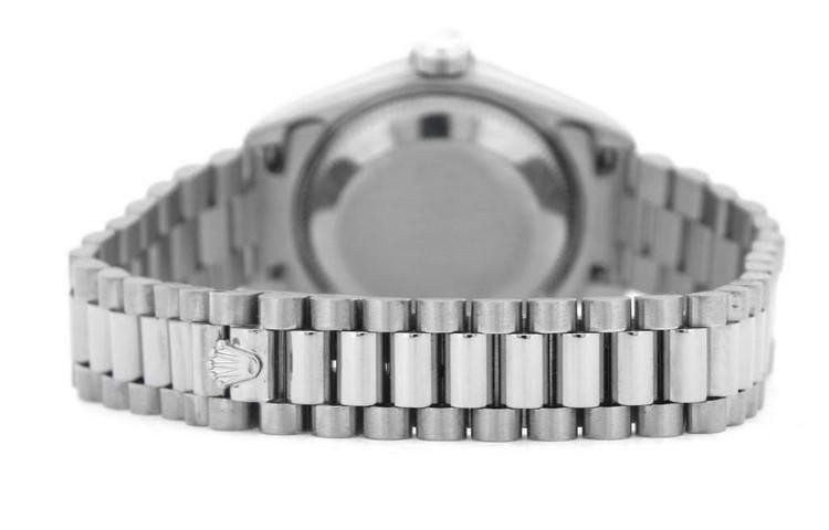 Rolex 69139 White Gold President Diamond Bezel Blue Index Dial