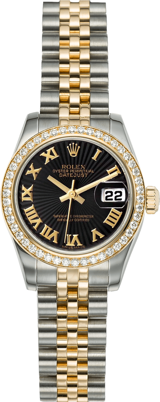 Rolex Datejust Steel Yellow Gold Sunbeam Diamond Ladies Watch