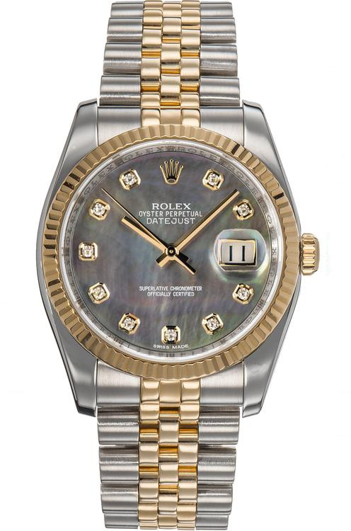 Rolex New Style Datejust Two-Tone Factory Dark Mother of Pearl