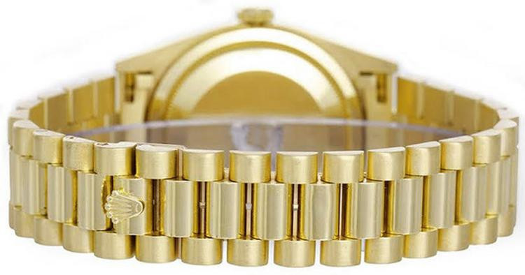 Rolex Men's Day Date President Yellow Gold Factory Diamond Bezel