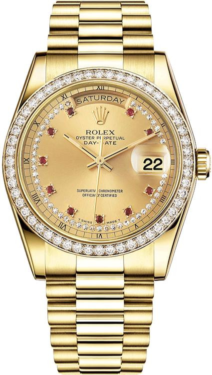 Ruby Day！ Rolex DAY-DATE 36mm 128459TBR Polar Jade Ruby Diamond OFF for