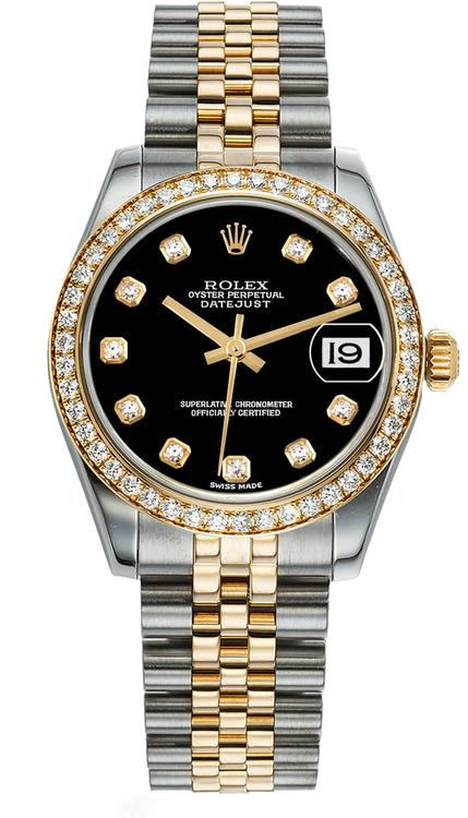 Rolex New Style Datejust Midsize Two Tone Factory Diamond Bezel