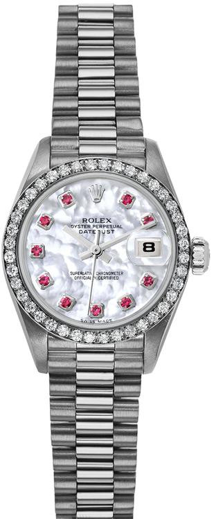 homi ぺージ Rolex Women's White Gold President with Factory Diamond Bezel and