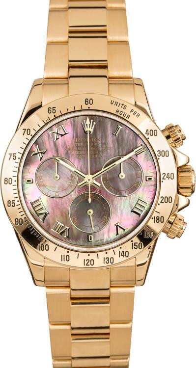 Rolex Daytona 116528 Yellow Gold Tahitian Mother of Pearl Dial