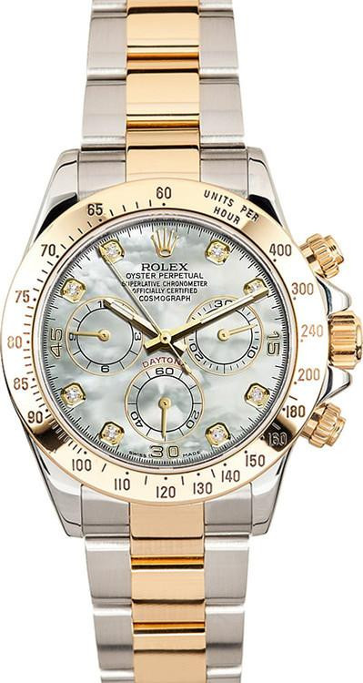Rolex 116523 Two‑Tone Daytona – Diamond Accents & MOP Dial
