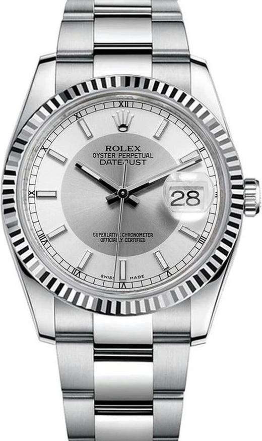 Rolex Datejust 116234 Silver Tuxedo Oyster Watch