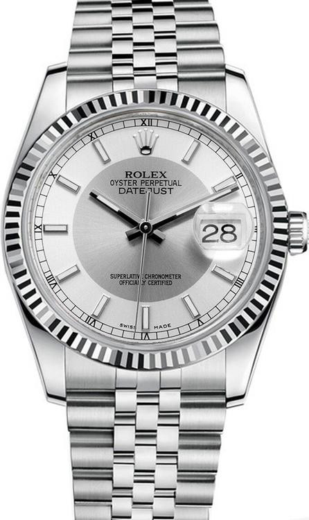 Rolex New Style Datejust Stainless Steel Factory Silver Tuxedo