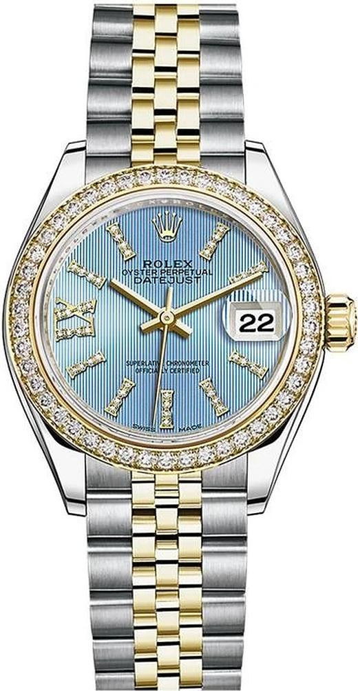アンティーク・テディベア・ブルー Rolex Lady-Datejust 28 Cornflower Blue 279383