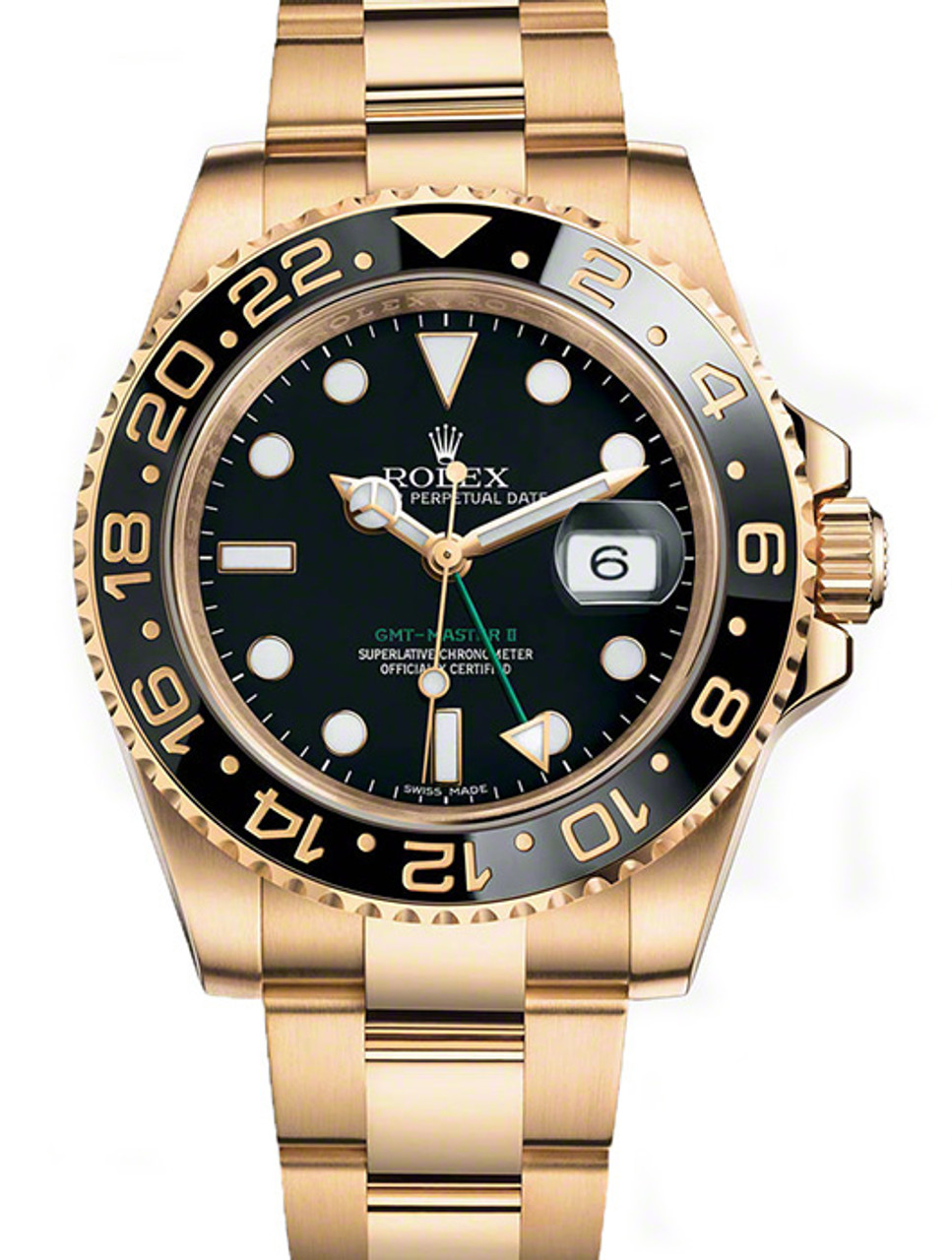 rolex gmt master black and gold