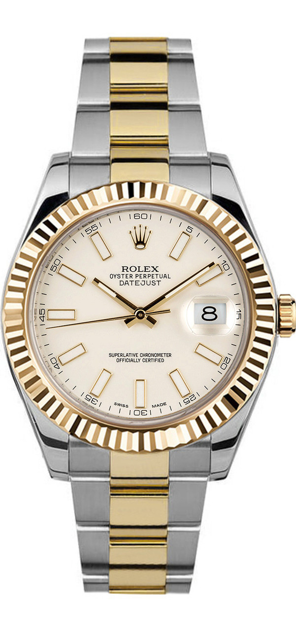 Rolex 41mm Datejust II 116333 Ivory Index