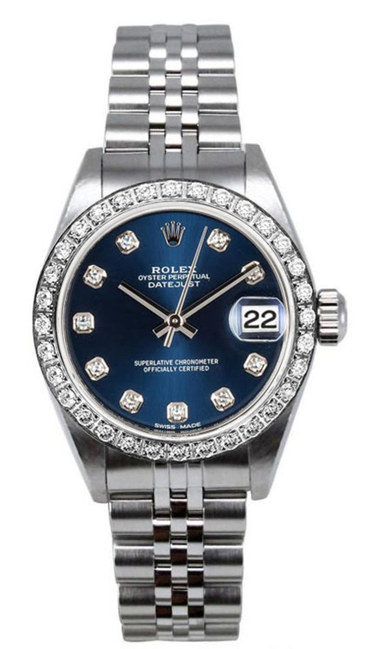 rolex datejust stainless steel diamond bezel