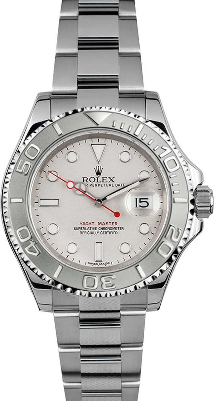 Rolex Yacht-Master 40mm, Stainless Steel, Platinum Dial, 16622 for
