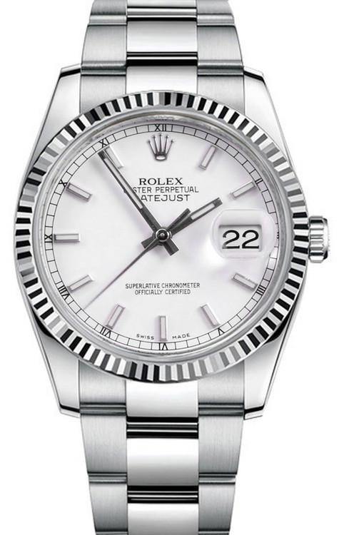 Rolex Datejust 116234 Stainless Steel White Index Oyster Bracelet