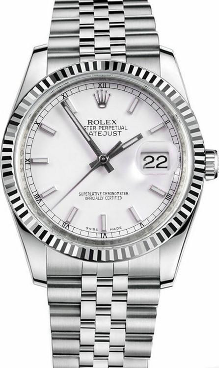 Rolex New Style Datejust Stainless Steel White Index 116234 on