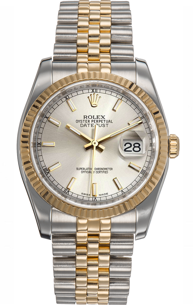 Rolex Two Tone Datejust Jubilee Silver Dial 116233