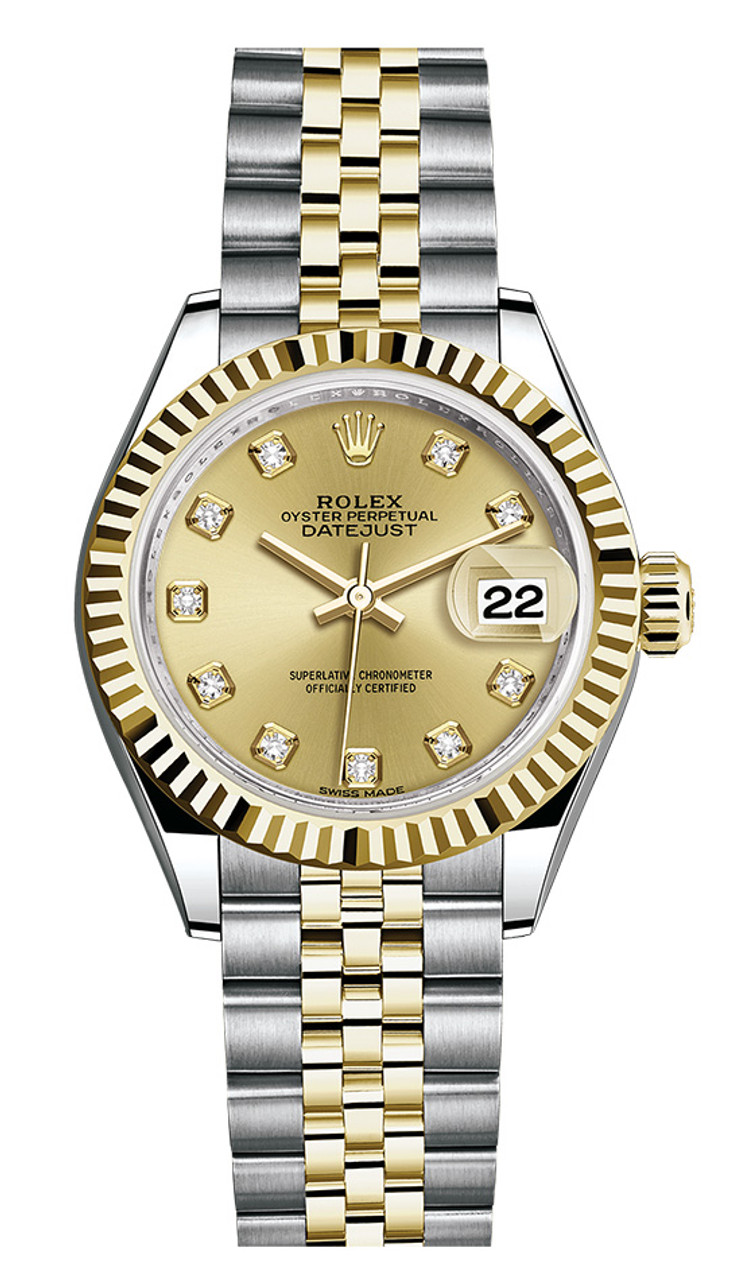 rolex datejust 28mm two tone