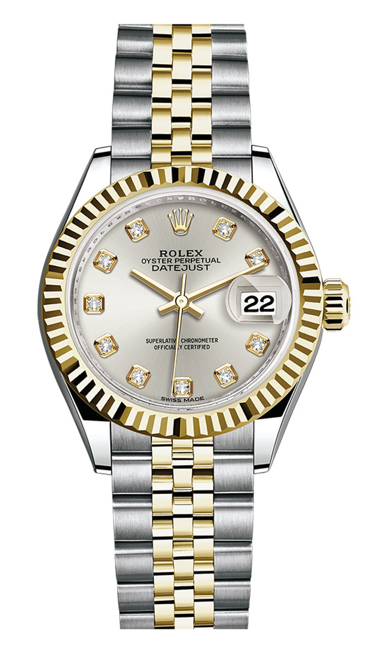 ladies datejust two tone