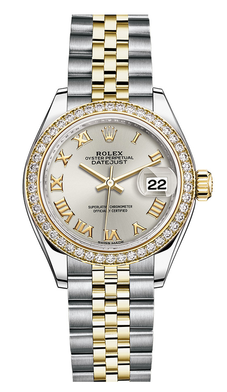 Ladies rolex oyster 2025 perpetual diamond bezel