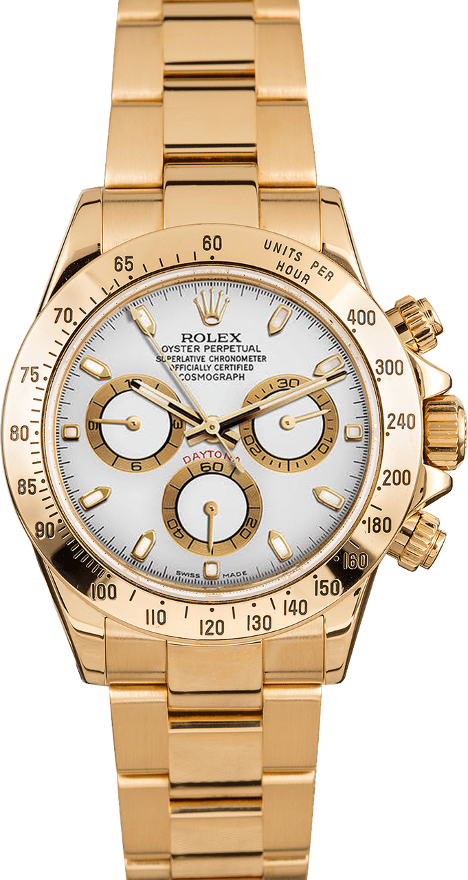 Rolex Pre-Owned Yellow Daytona 116528 White Dial