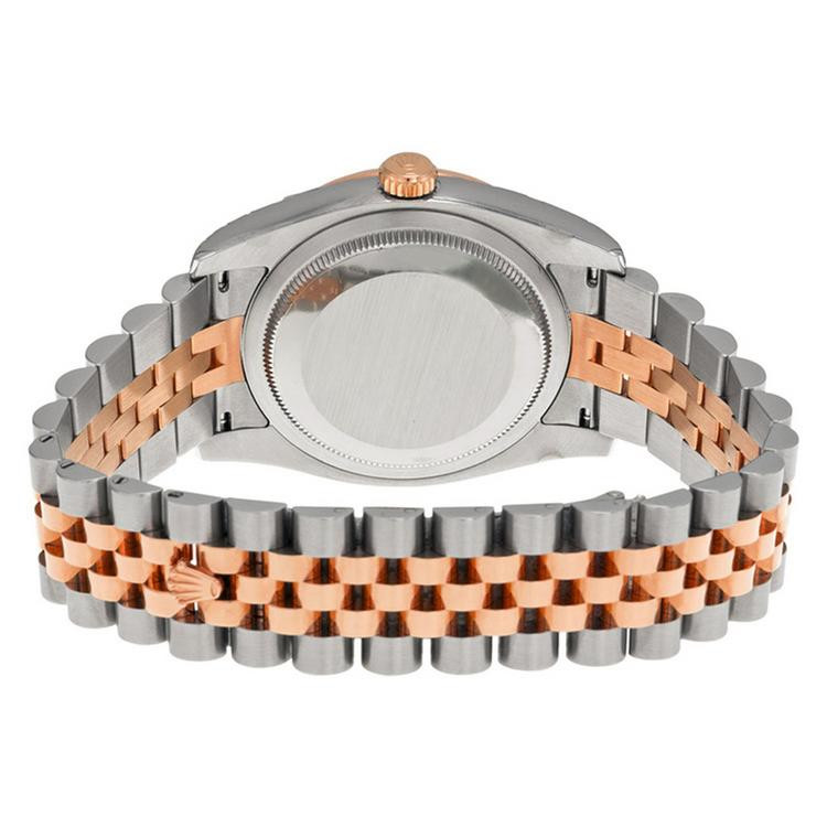 Rolex New Style Datejust Rose Gold Two Tone Factory Silver Diamond