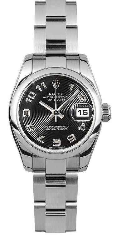 Rolex Rolex Women's New Style Steel Datejust Black Arabic 179160