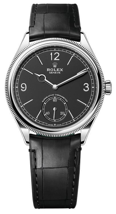 Rolex Rolex White Gold 1908 Black Dial 52509 Leather