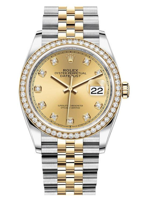 Rolex Datejust 36mm Two Tone Diamond Bezel 126283CDJ